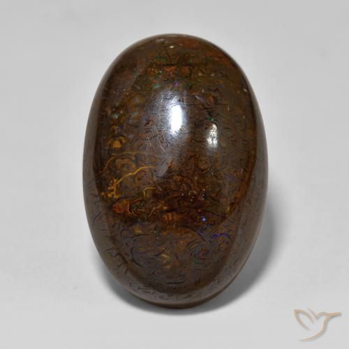 23.34ct Natural Multicolorido Opala de Pedra, oval, Opaco