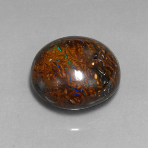Opala boulder multicolorido natural 19,70ct, corte oval, opaco