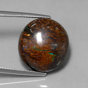 Opala boulder multicolorido natural 19,70ct, corte oval, opaco