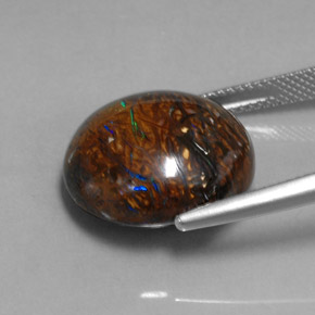 Opala boulder multicolorido natural 19,70ct, corte oval, opaco