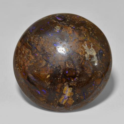 Opala boulder multicolorido natural 23,48ct, corte redondo, opaco