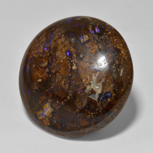 Opala boulder multicolorido natural 23,48ct, corte redondo, opaco