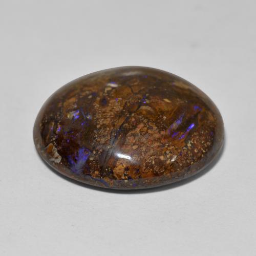 Opala boulder multicolorido natural 23,48ct, corte redondo, opaco