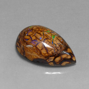 Opala de Pedra Multicolorido Natural 6.89ct, Formato de pêra, Opaco