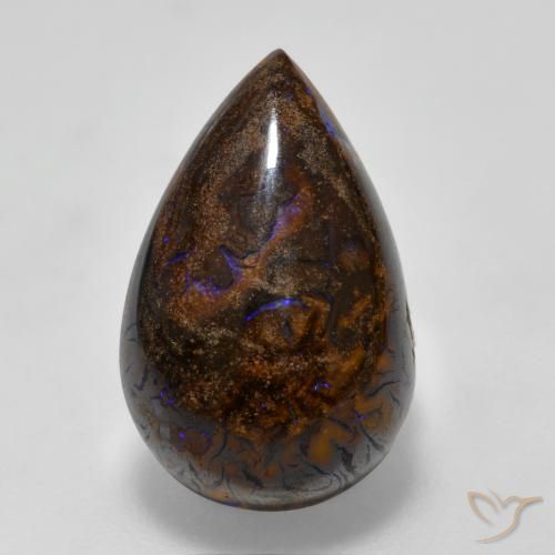 7.81ct Natural Multicolorido Opala de Pedra, Formato de pêra, Opaco