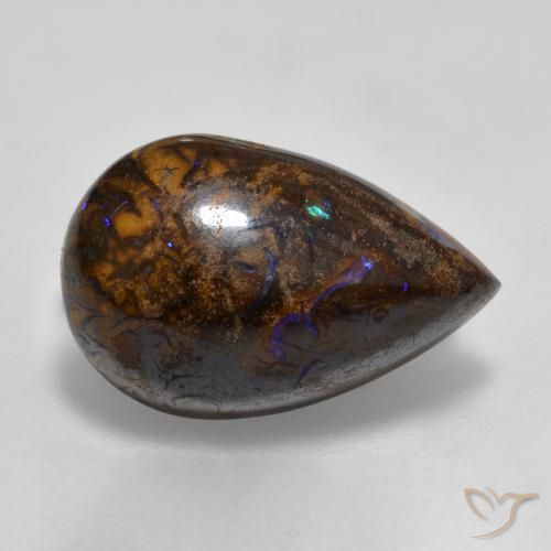 Opala de Pedra Multicolorido Natural 7.81ct, Formato de pêra, Opaco
