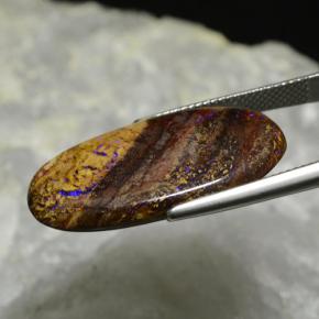 Opala boulder multicolorido natural 17,33ct, corte oval, opaco