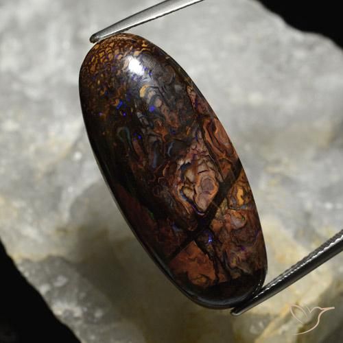 32.39ct Natural Multicolorido Opala de Pedra, oval, Opaco