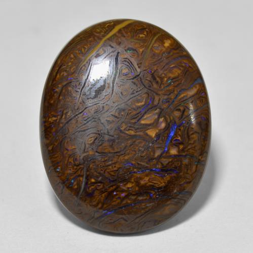 Opala boulder multicolorido natural 22,16ct, corte oval, opaco