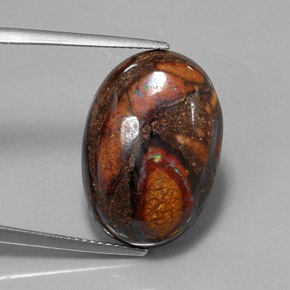 Opala boulder multicolorido natural 18,34ct, corte oval, opaco