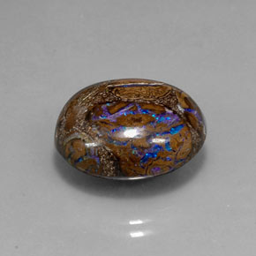 Opala de Pedra Multicolorido Natural 19.97ct, Corte Oval, Opaco