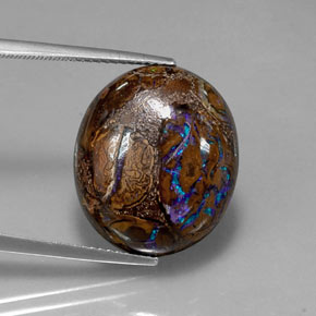 Opala de Pedra Multicolorido Natural 19.97ct, Corte Oval, Opaco