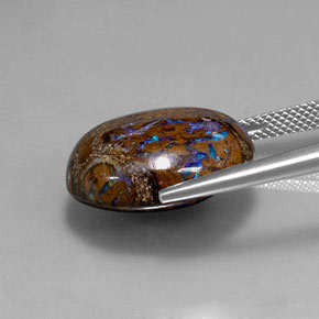 Opala de Pedra Multicolorido Natural 19.97ct, Corte Oval, Opaco