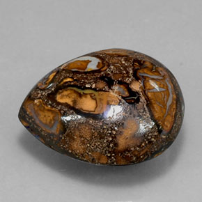 Opala boulder multicolorido natural 18,14ct, formato de pêra, opaco