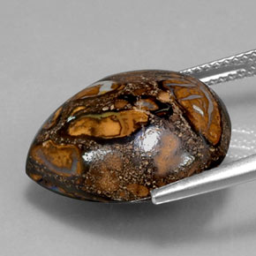 Opala boulder multicolorido natural 18,14ct, formato de pêra, opaco