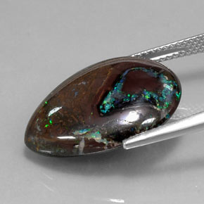 Opala boulder multicolorido natural 16,29ct, formato de pêra, opaco