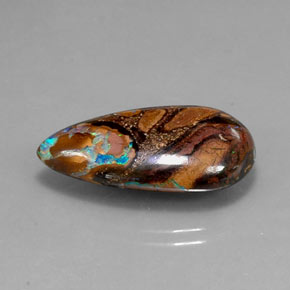 Opala de Pedra Multicolorido Natural 14.68ct, Formato de pêra, Opaco