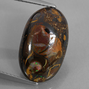 Opala de Pedra Multicolorido Natural 7.50ct, Corte Oval, Opaco