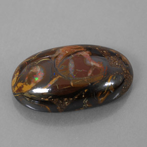 Opala de Pedra Multicolorido Natural 7.50ct, Corte Oval, Opaco