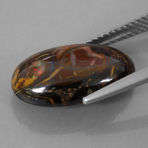 Opala de Pedra Multicolorido Natural 7.50ct, Corte Oval, Opaco