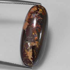 Opala boulder multicolorido natural 15,56ct, corte oval, opaco