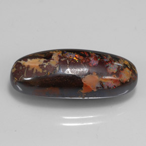 Opala boulder multicolorido natural 15,56ct, corte oval, opaco