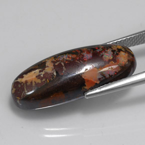 Opala boulder multicolorido natural 15,56ct, corte oval, opaco