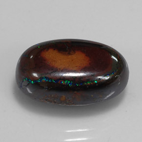 Opala boulder multicolorido natural 9,49ct, corte oval, opaco