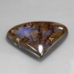 Opala boulder multicolorido natural 22,51ct, formato de pêra, opaco