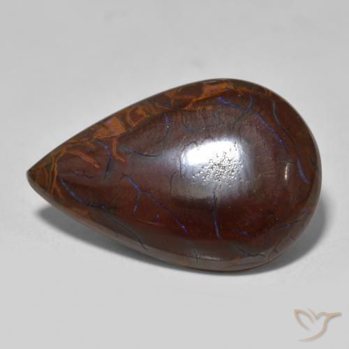 Opala de Pedra Multicolorido Natural 8.60ct, Formato de pêra, Opaco