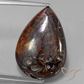 13.35ct Natural Multicolorido Opala de Pedra, Formato de pêra, Opaco