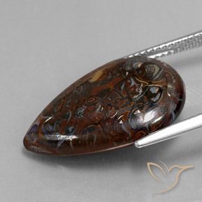 Opala de Pedra Multicolorido Natural 13.35ct, Formato de pêra, Opaco