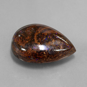 Opala boulder multicolorido natural 16,89ct, formato de pêra, opaco