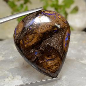 Opala boulder multicolorido natural 20,90ct, formato de pêra, opaco