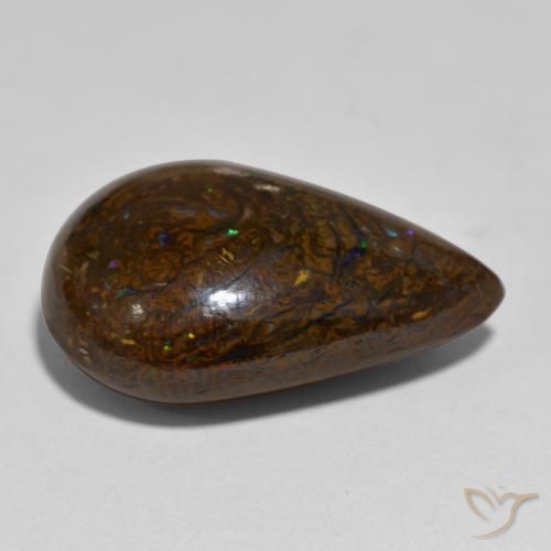 Opala de Pedra Multicolorido Natural 26.23ct, Formato de pêra, Opaco