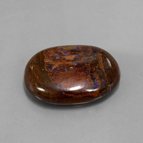 Opala boulder multicolorido natural 21,10ct, corte oval, opaco