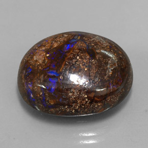 Opala boulder multicolorido natural 27,22ct, corte oval, opaco