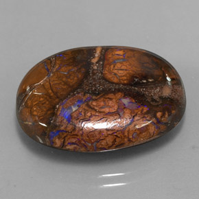 Opala boulder multicolorido natural 20,19ct, corte oval, opaco
