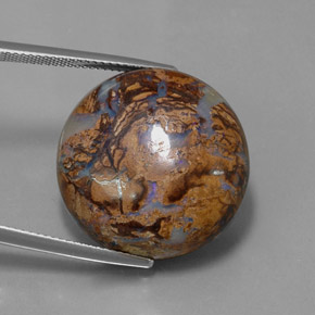 Opala boulder multicolorido natural 34,18ct, corte redondo, opaco
