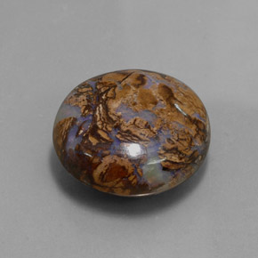 Opala boulder multicolorido natural 34,18ct, corte redondo, opaco