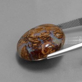 Opala boulder multicolorido natural 34,18ct, corte redondo, opaco