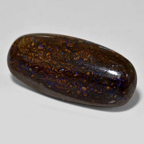 Opala boulder multicolorido natural 21,04ct, corte oval, opaco