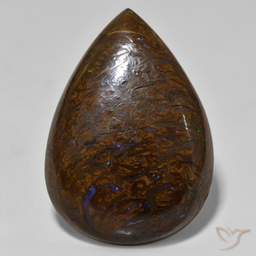 28.03ct Natural Multicolorido Opala de Pedra, Formato de pêra, Opaco