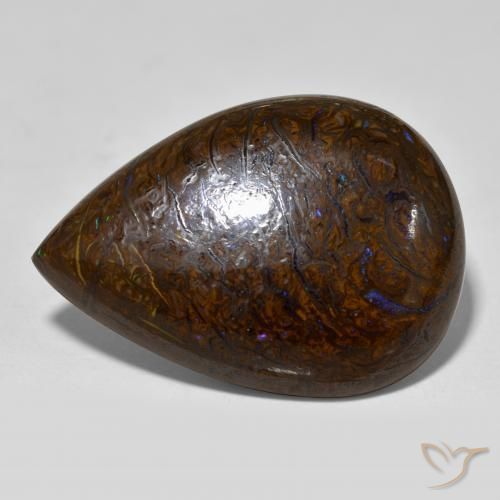 Opala de Pedra Multicolorido Natural 28.03ct, Formato de pêra, Opaco