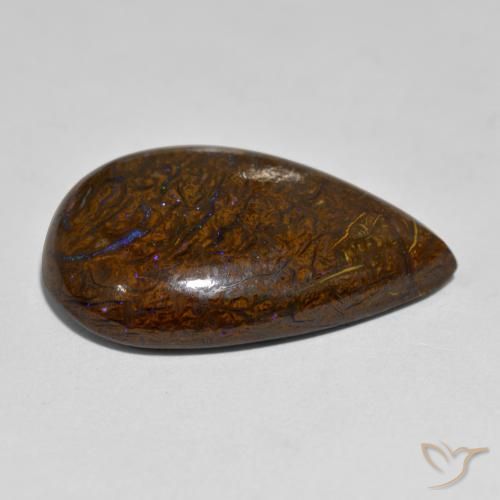 Opala de Pedra Multicolorido Natural 28.03ct, Formato de pêra, Opaco