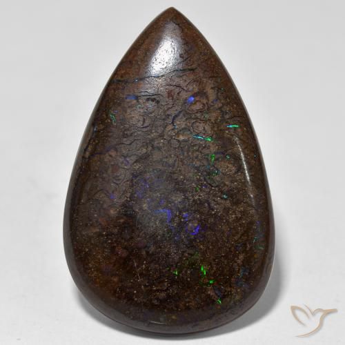 21.46ct Natural Multicolorido Opala de Pedra, Formato de pêra, Opaco