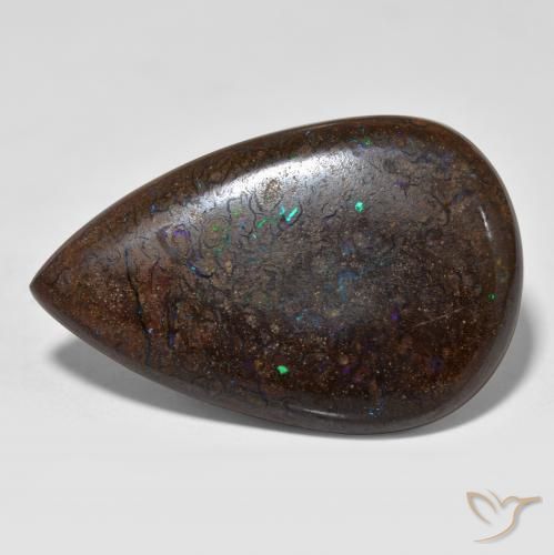 Opala de Pedra Multicolorido Natural 21.46ct, Formato de pêra, Opaco