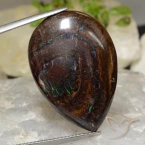 Opala de Pedra Multicolorido Natural 31.20ct, Formato de pêra, Opaco