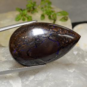 Opala boulder multicolorido natural 45,15ct, formato de pêra, opaco