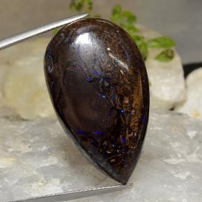 Opala boulder multicolorido natural 45,15ct, formato de pêra, opaco